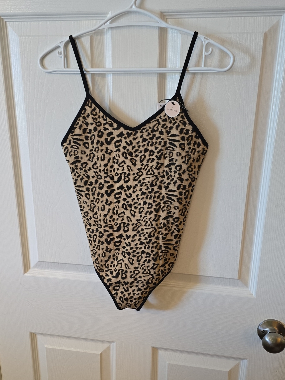 Forever 21 Beige and Black Leopard Print Bodysuit